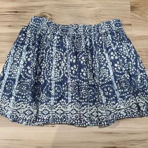 Sabine Metallic Blue White Dots Mini Skirt Women’s Medium